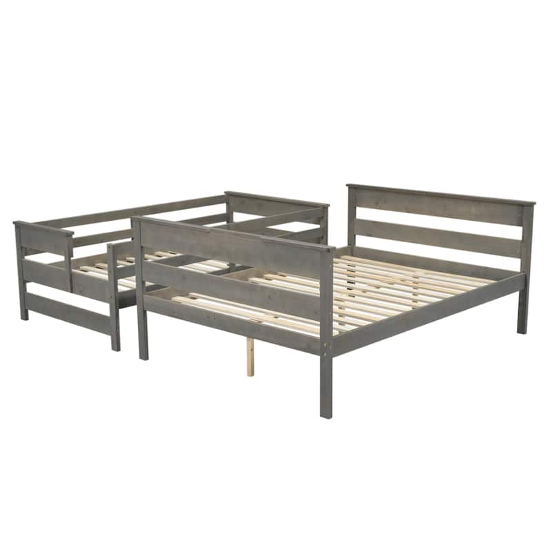 Solid Wood Bunk Bed with Ladder and Fence for Kids, Boys and Girl, Bedroom