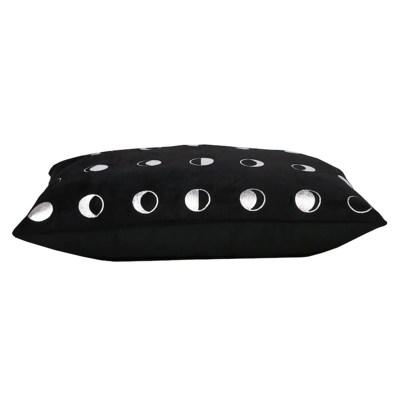 14" X 20" Black and Silver Throw Pillow