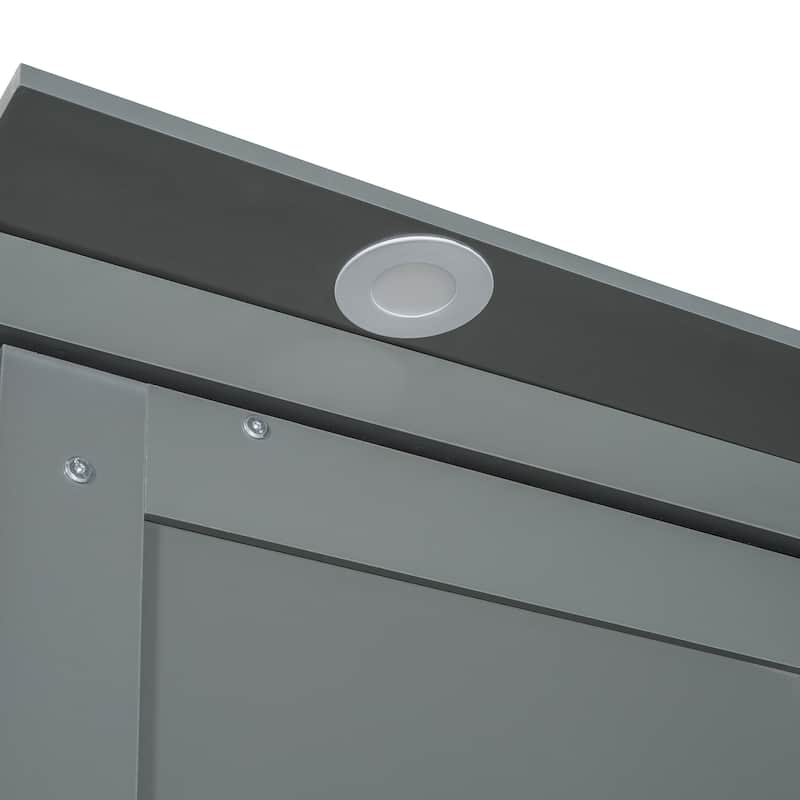 Queen Size Murphy Bed Sofa Sleep Storage 3 in 1 Folding Bed Multi-Functional LED Wall Bed for Studio Guest Room Sofa w/ Cushion