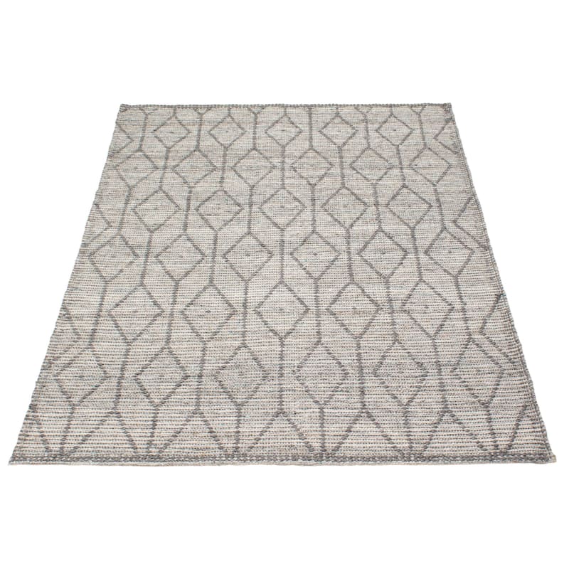 ECARPETGALLERY Braid weave Sienna Grey Wool Rug - 5'3 x 7'3