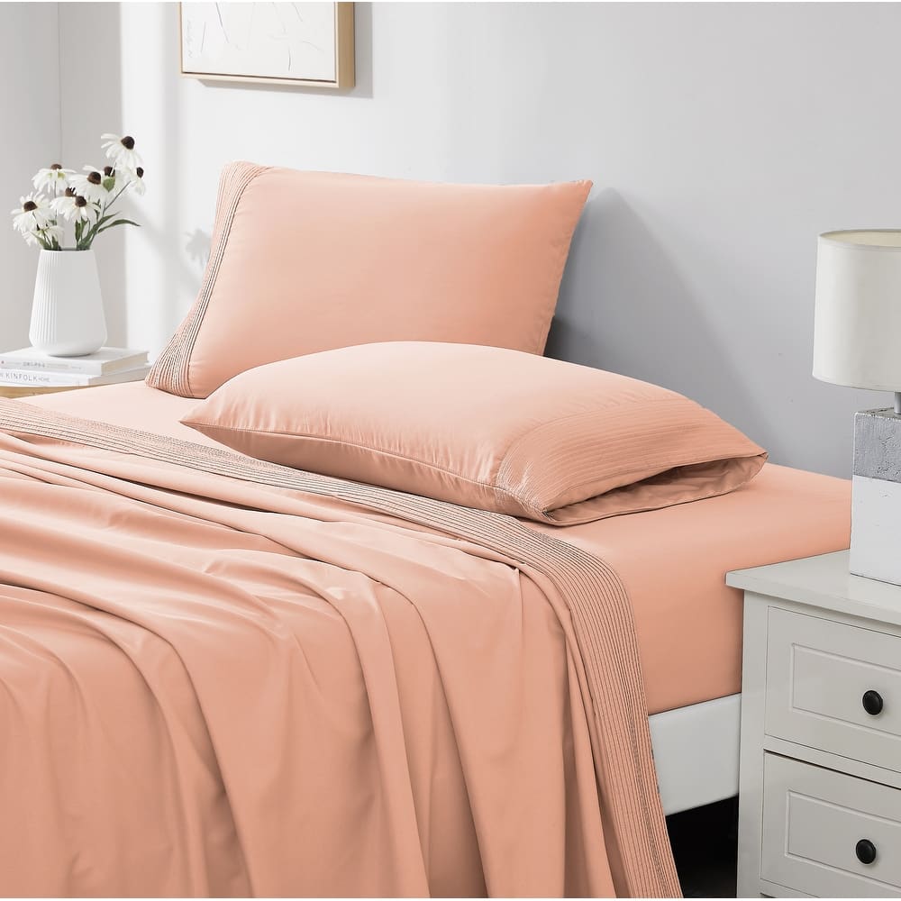 Vilano 21-inch Extra Deep Pocket 4-Piece Bed Sheet Set with Pleated Hem