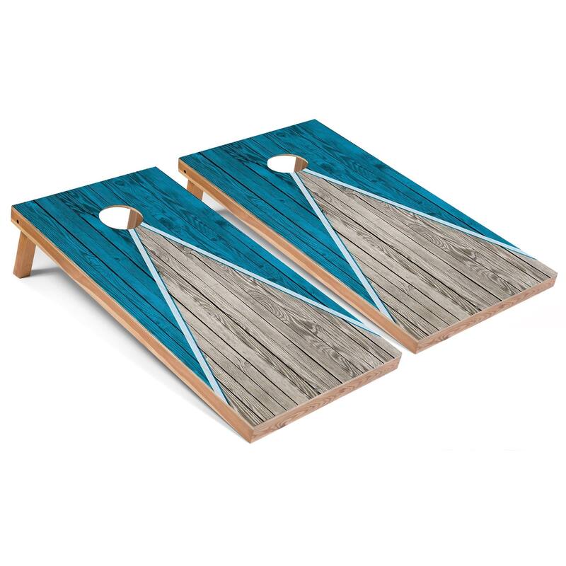 Turquoise Pyramid Cornhole Boards with LED Lights - 16 Years and Up
