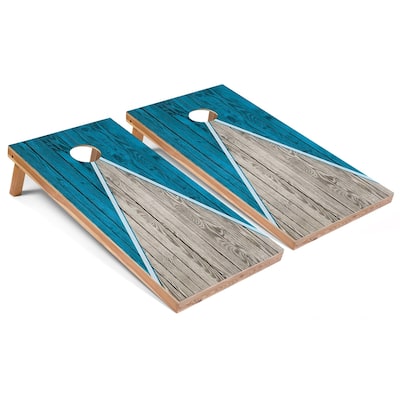 Turquoise Pyramid Cornhole Boards with LED Lights