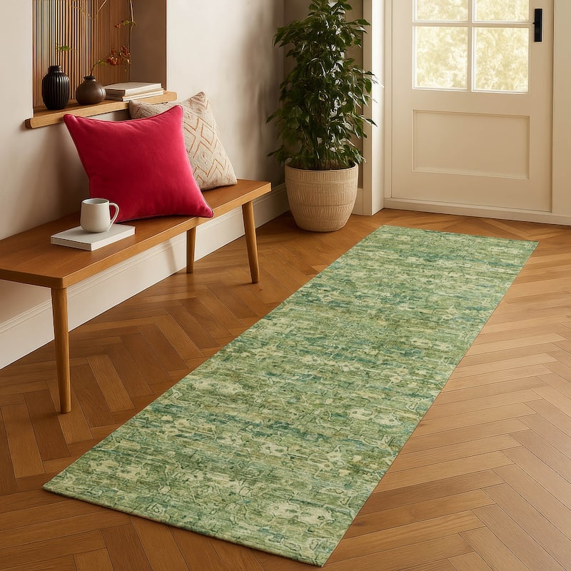 Machine Washable Indoor/ Outdoor Traditional Harmony Chantille Rug