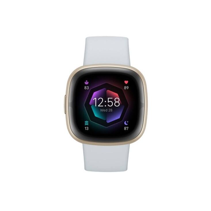 Fitbit Sense 2 Soft Gold Aluminum Blue Mist Strap Advanced Health & Fitness Smartwatch