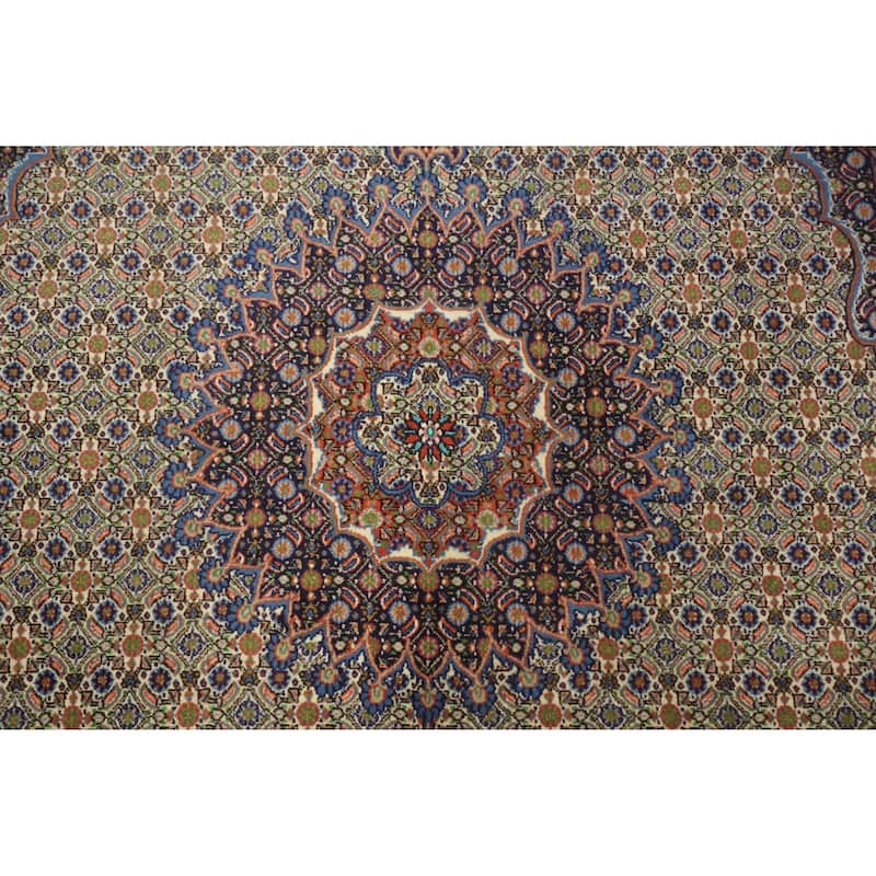 Hand Knotted Oriental 100% Wool Carpet Traditional Geometric Beige & Ivories Mood Area Rug - 8' 0'' X 6' 5''