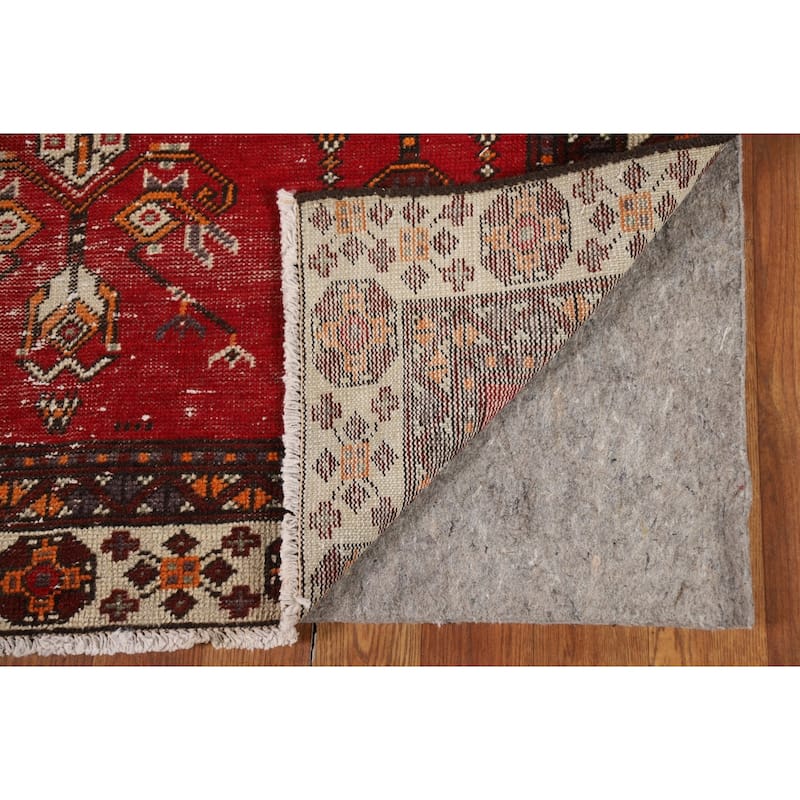 Geometric Balouch Persian Rug Hand-Knotted Traditional Wool Carpet - 3'7" x 6'6"