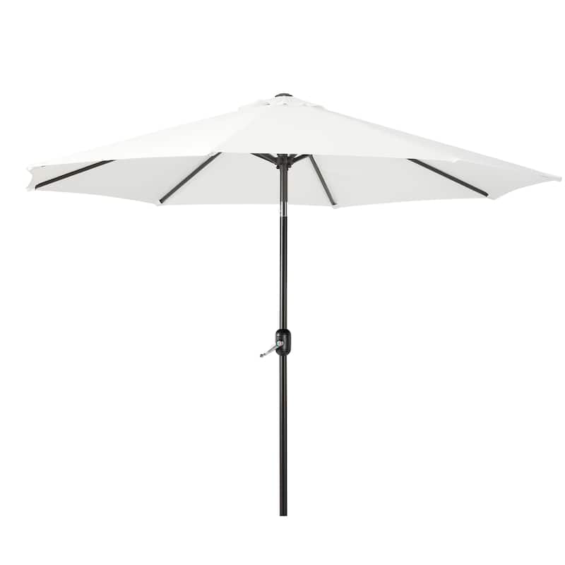 Holme 9-foot Steel Market Patio Umbrella with Tilt-and-Crank - White