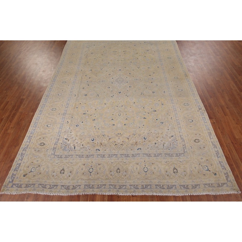 Muted Kashan Vintage Persian Area Rug Handmade Wool Carpet - 8'3" x 11'7"