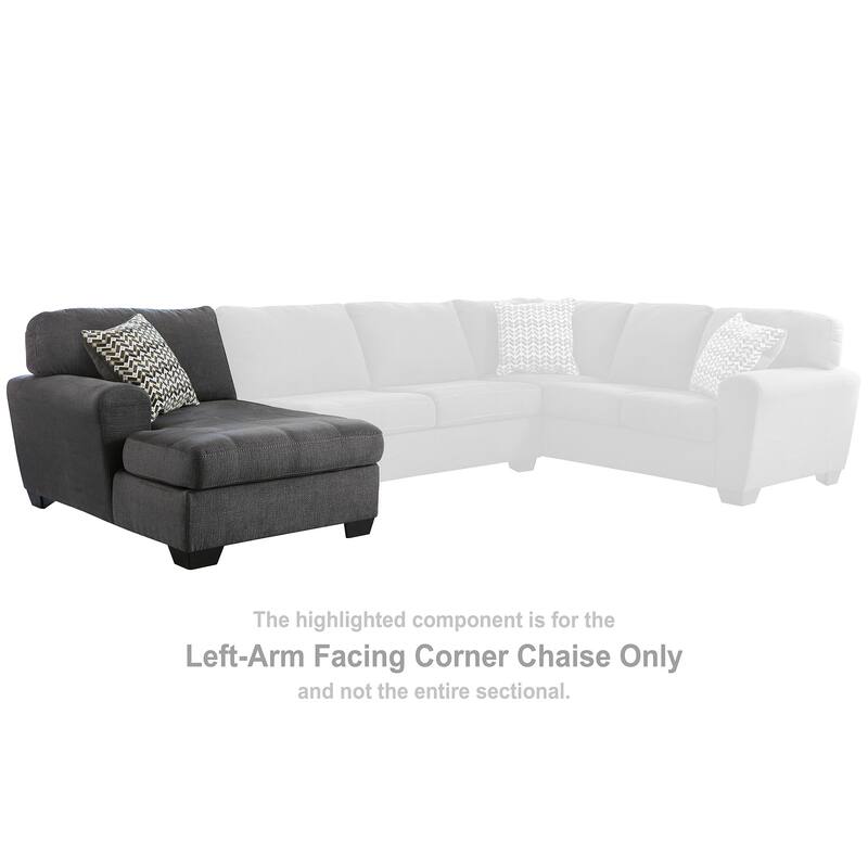 Signature Design by Ashley Ambee Dark Gray 3-Piece Sectional with Chaise - 143" W x 91" D x 37" H