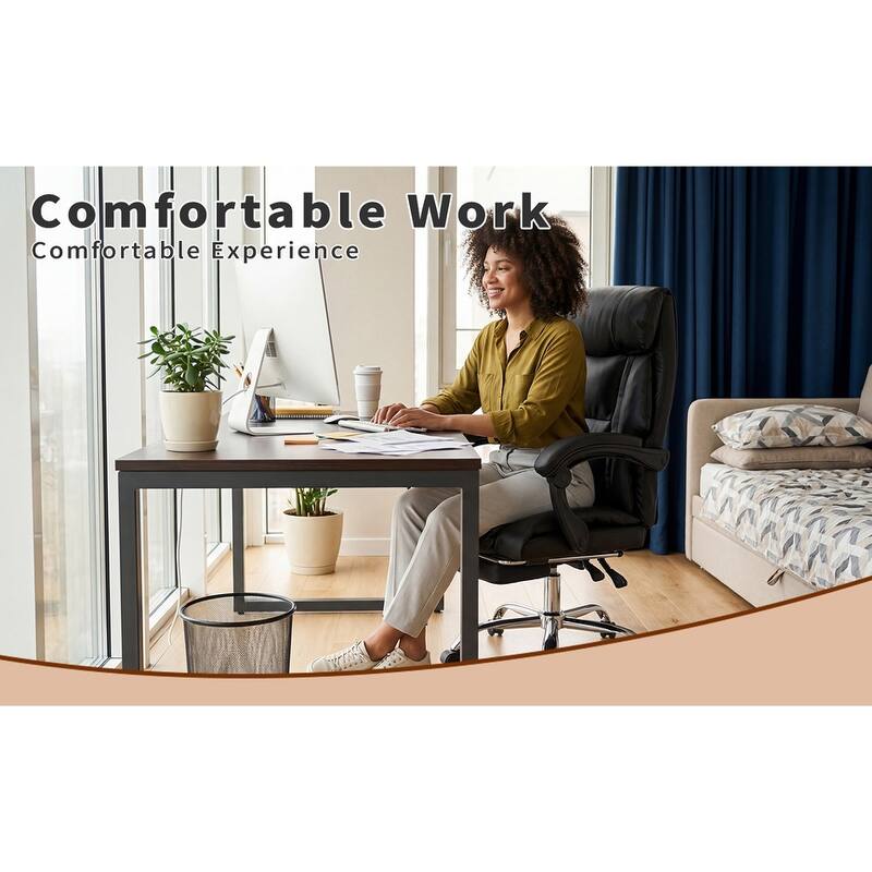 Office Adjustable Height Executive Desk Chair with Foot Rest Comfortable Computer Chair High Back Reclining Gaming Chair