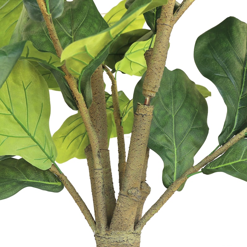 10ft Deluxe Artificial Fiddle Leaf Fig Tree in Black Pot - 120" H x 48" W x 48" DP