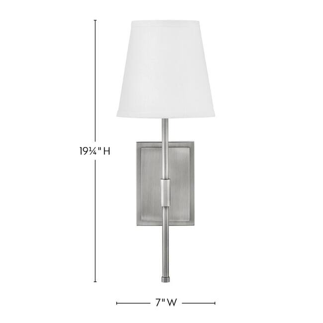Lark 83770 Beale 19" Tall Hardwired Wall Sconce with White Linen Shade