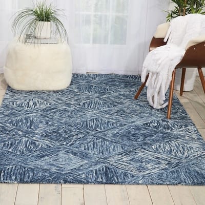 Nourison Linked Geometric Diamond Area Rug.