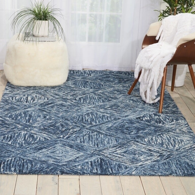 Nourison Linked Geometric Diamond Area Rug.