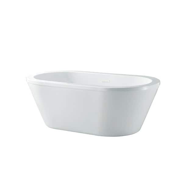 Shop Ove Decors Kaylee 63 Inch White Acrylic Freestanding Bathtub