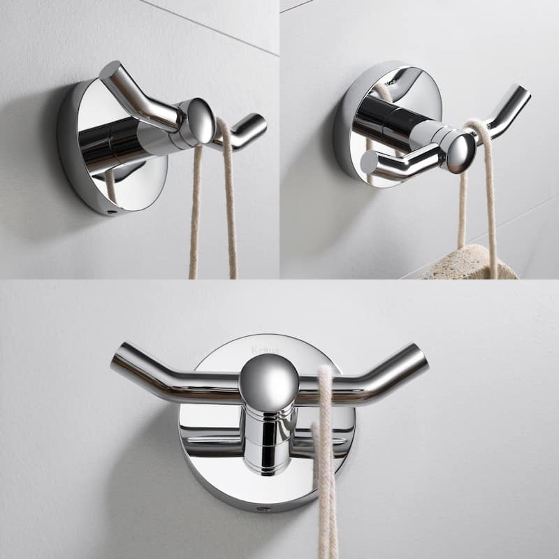 Kraus Elie 4-Piece Bathroom Package with 24" Towel Bar, Robe Hook,