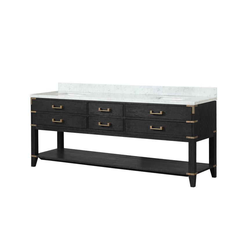 Lexora Norwalk Bath Vanity and Carrara Marble Top