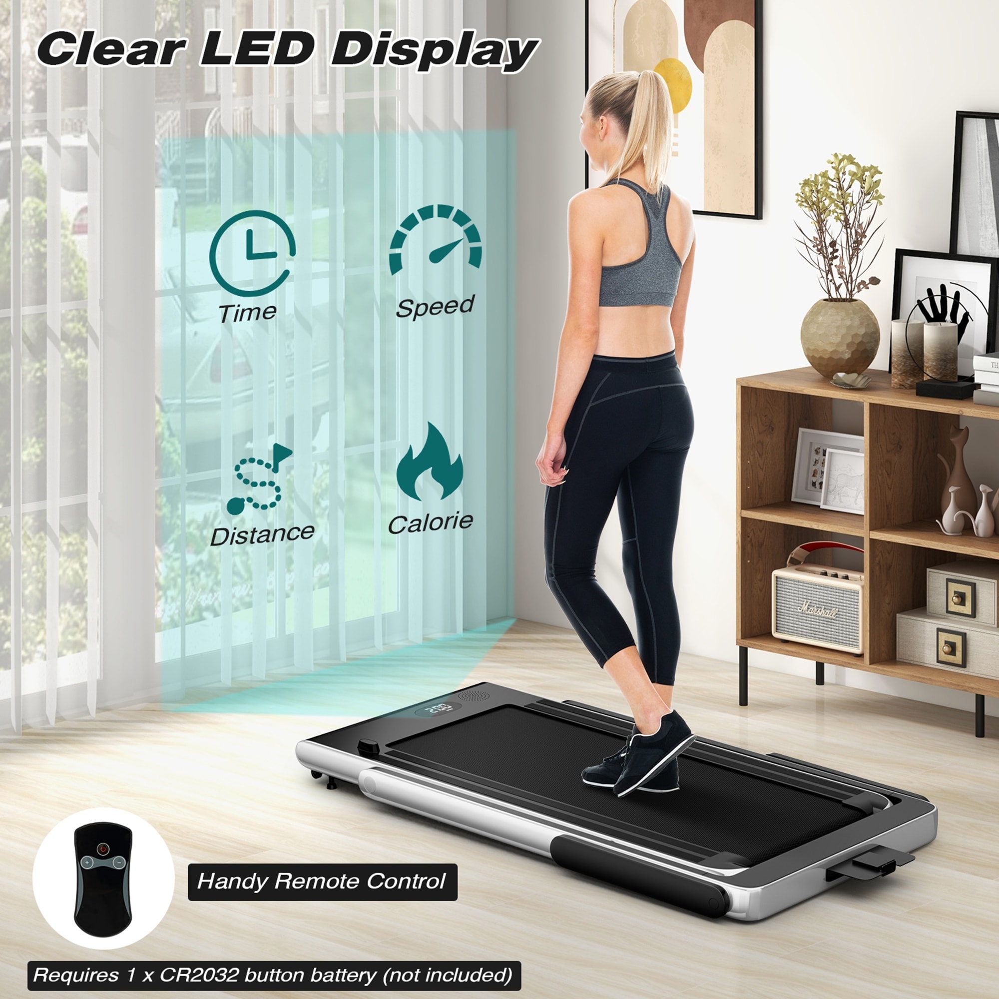 Gymax motorized treadmill folding under desk electric treadmill office hot sale