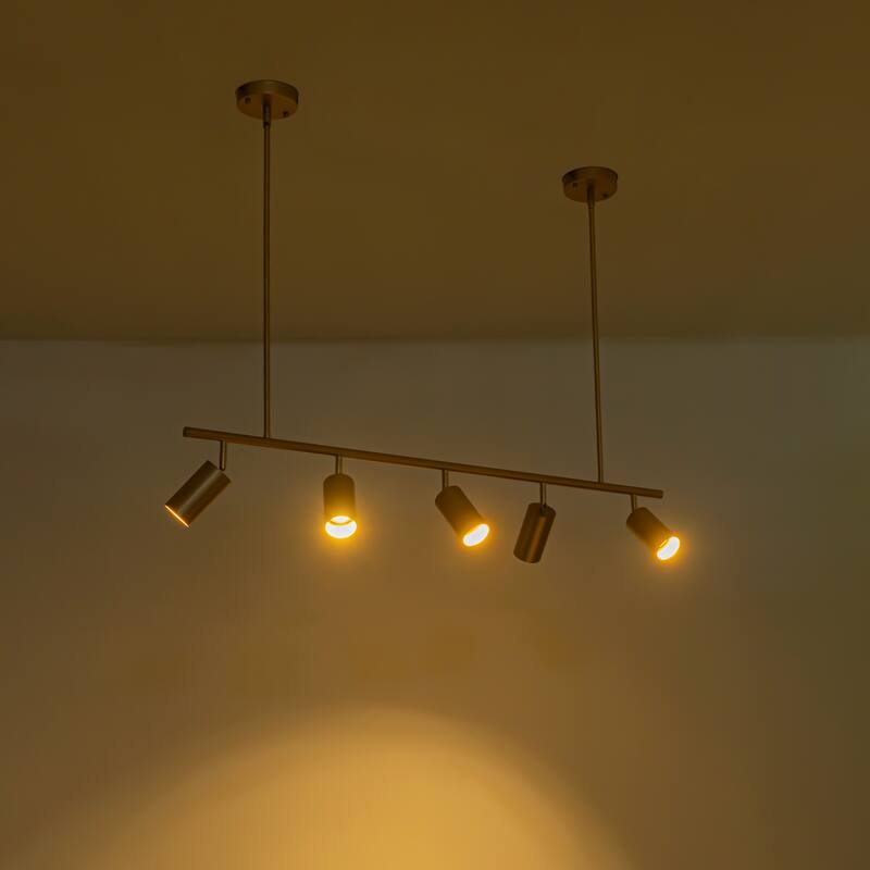 43.3" 5-Light Industrial Linear Track Lighting with Adjustable Track Heads