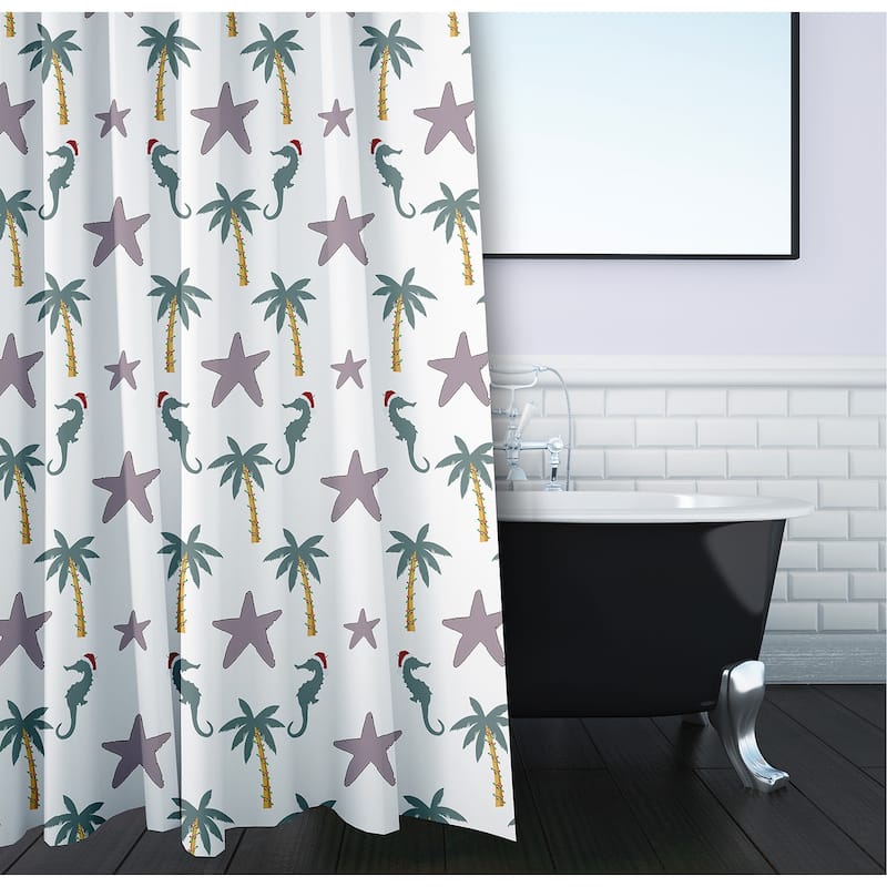 Christmas Beach Pattern Shower Curtain