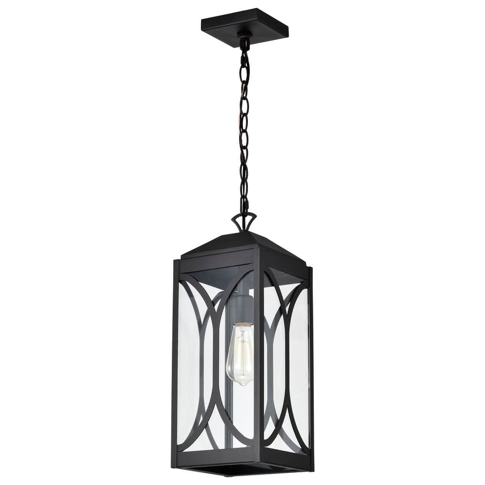 Oaklyn 1 Light Hanging Lantern Matte Black with Clear Glass