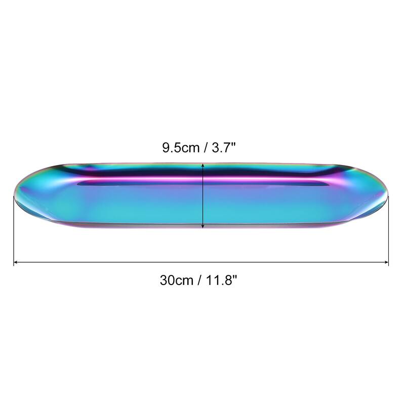 2pcs Stainless Steel Decorative Trays 7" Bathroom Cosmetic Trays - Multicolor - 12"