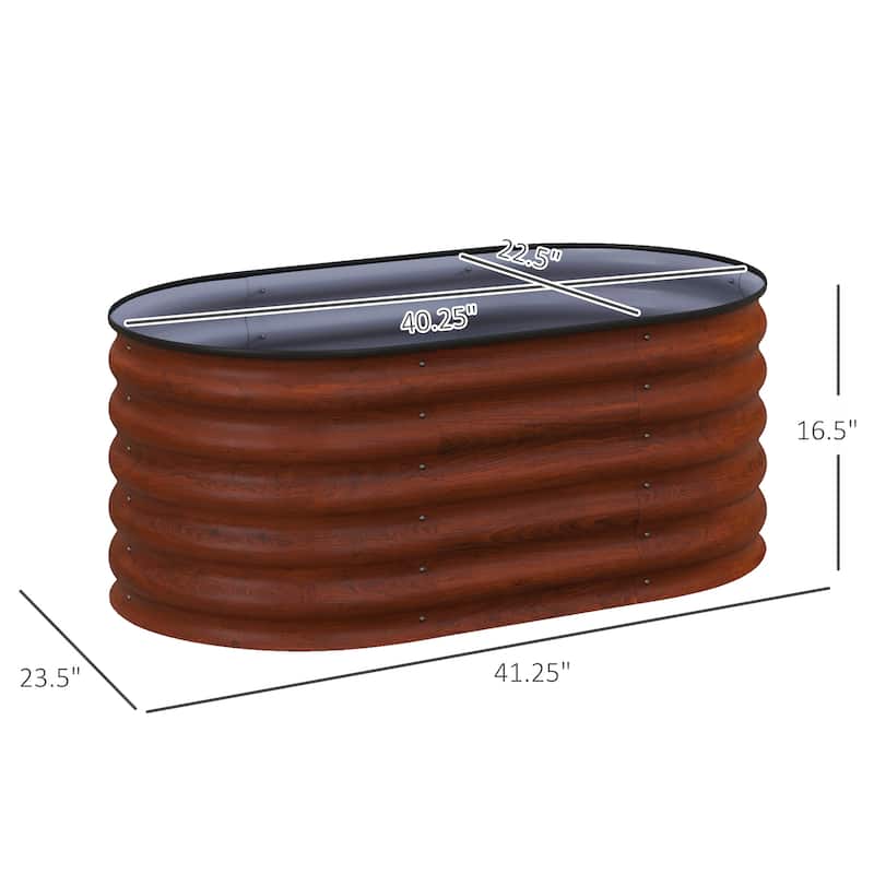 Outsunny 3.4' x 2' x 1.4' Galvanized Raised Garden Bed Kit, Outdoor Metal Elevated Planter Box