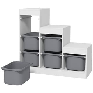 Toy Storage Organizer with Removable Bins and Three Layered Design - 37.8"L x 15.2"W x 35.4"H