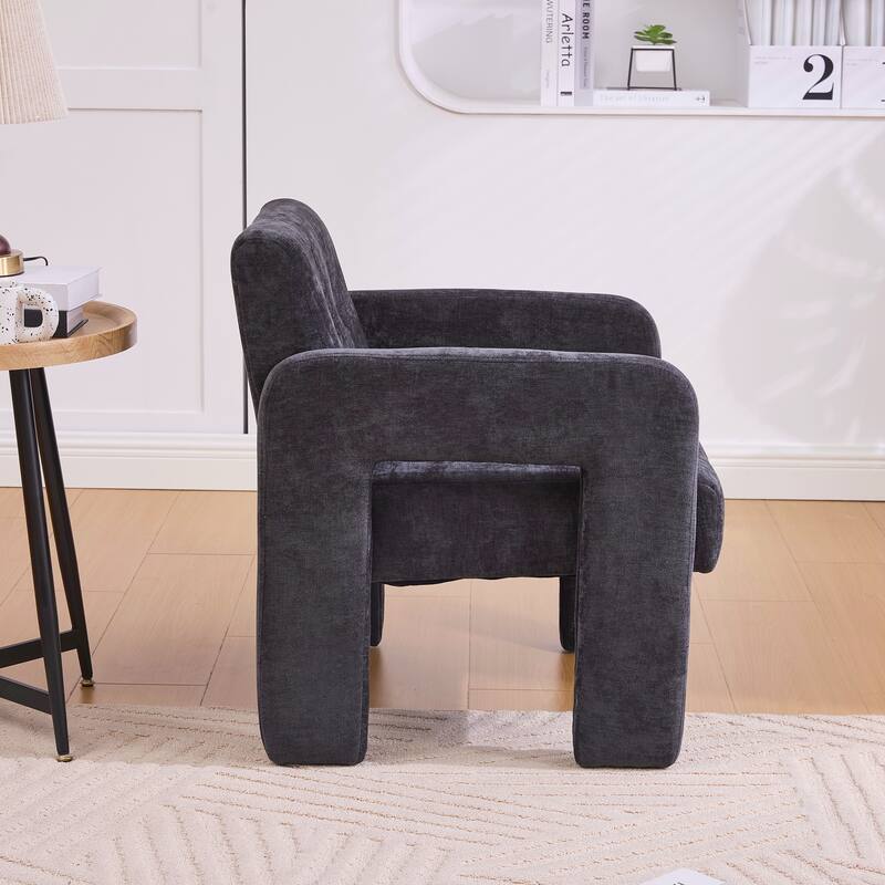 Modern Minimalist Casual Single Armchair Living Room, Bedroom, Office Area Upholstered Chair Comfortable Padded Armchair