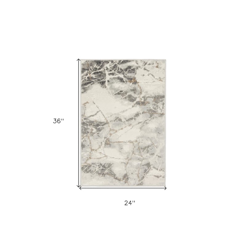 Power Loomed Abstract Modern Non Skid Stain Resistant Area Rug - 36' X '24' X '0.25