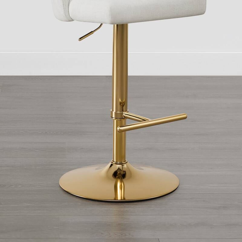 Spruce & Spring Charlotte Modern Adjustable Swivel Bar Stools Set with Arched Footrest