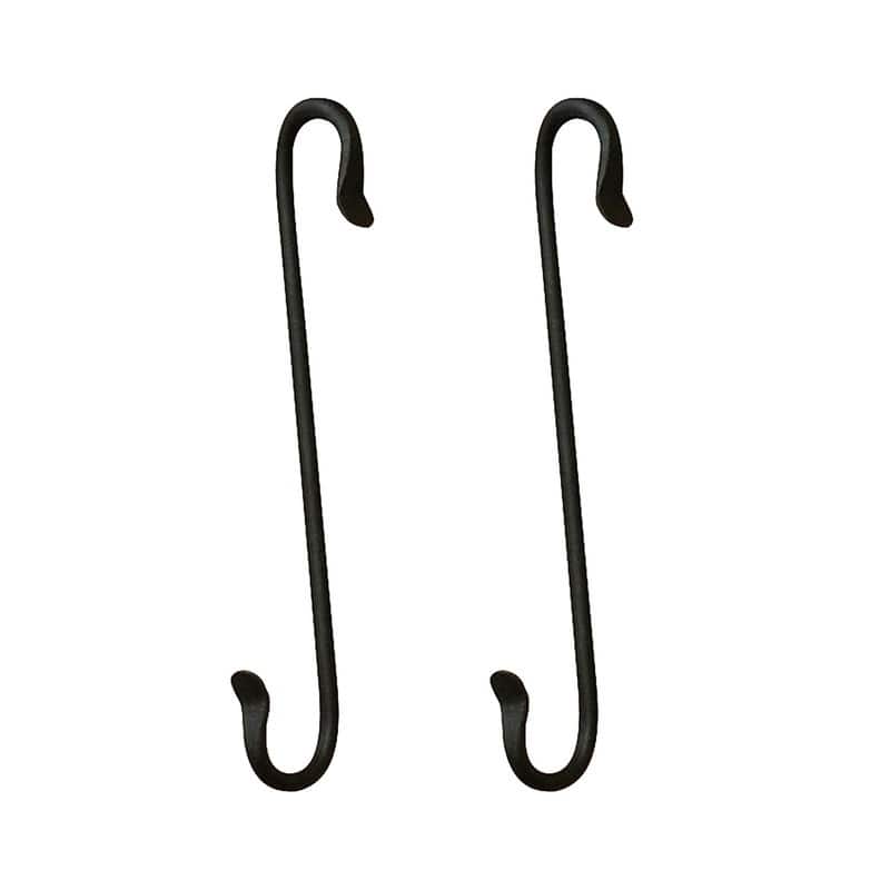 Achla Designs Set of 2 Multi Use Double Ended S-Hooks, 8 Inch Tall, Black Powder Coat Finish