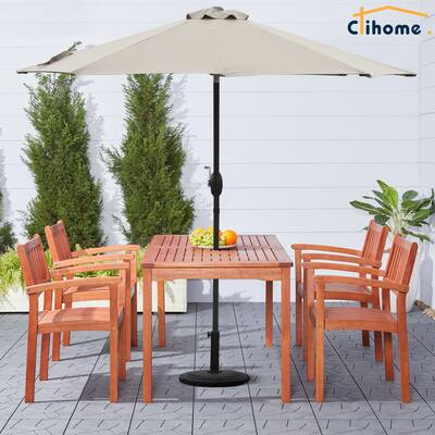 Clihome 9 ft Aluminum Patio Umbrella with Tilt-and-Crank