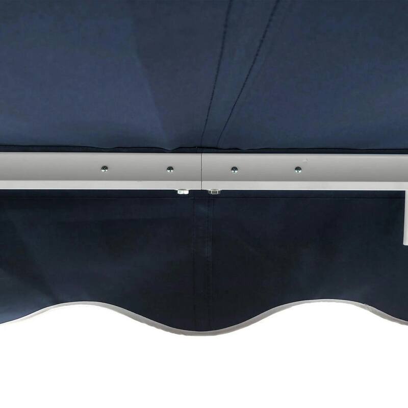 10' x 8' Retractable Patio Awning, Manual Crank, UV Waterproof Fabric