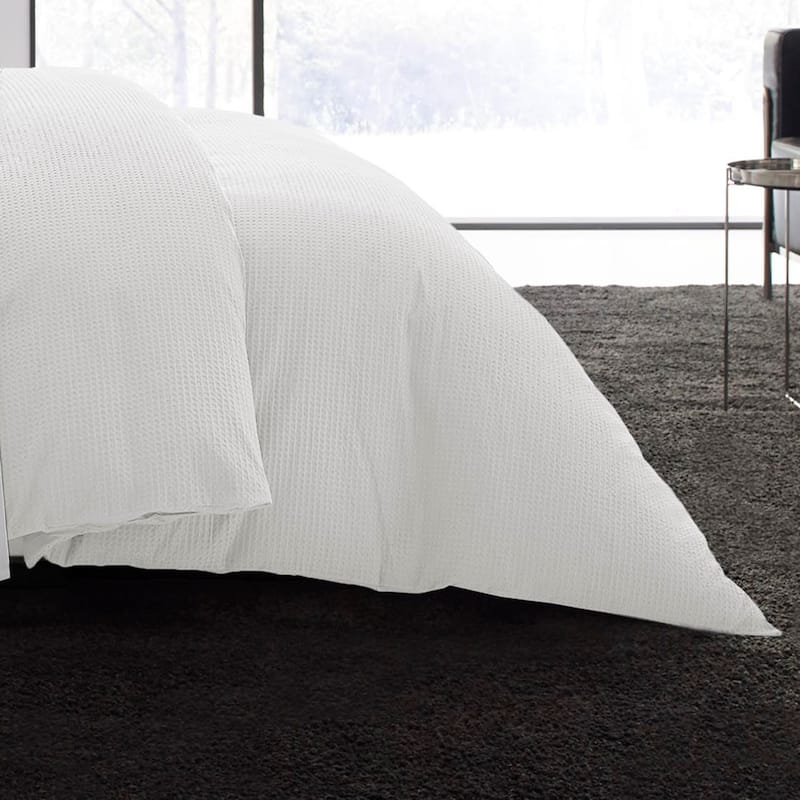 Vera Wang Waffle Pique Cotton Duvet Cover Set