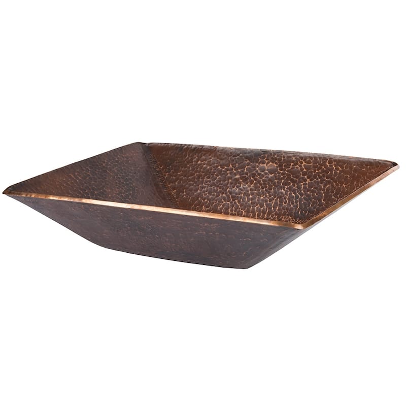 17-in Modern Rectangle Hand Forged Old World Copper Vessel Sink (PVMRECDB)