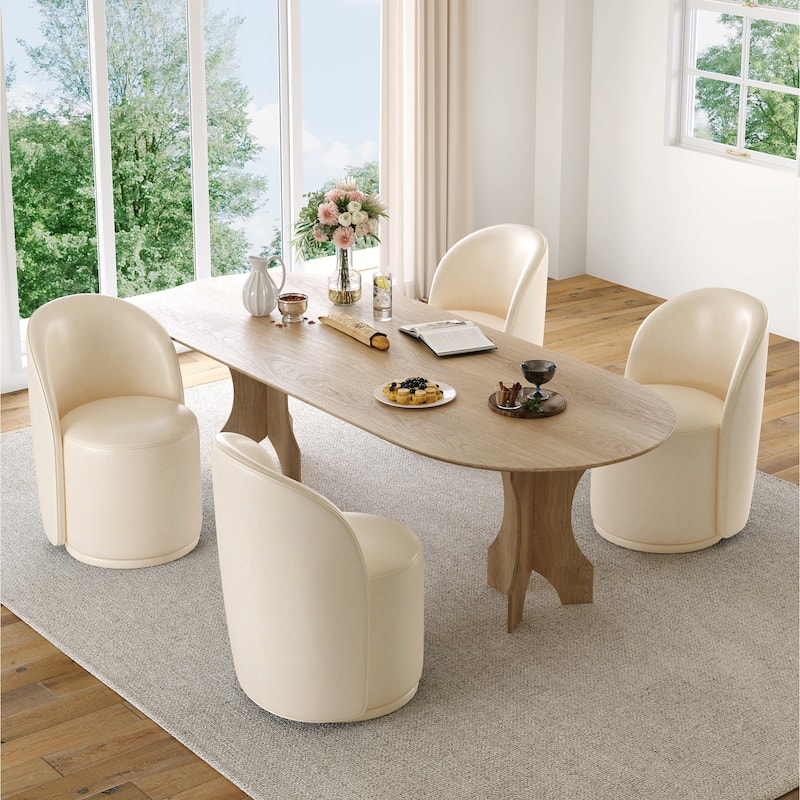 Modern Armless 360-Degree Swivel Dining Chair Barrel Chair