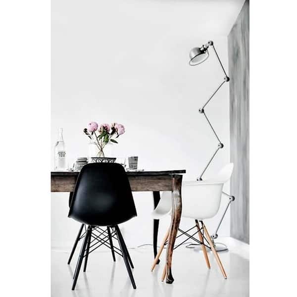 2xhome Set Of 2 Black Plastic Chair Dark Black Wood Legs Dining Accent Work Home Office Eiffel Dowel Side Dsw With Back No Arms On Sale Overstock 19874659