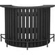 preview thumbnail 9 of 13, 39.4” H Brown MDF Arc Shaped Bar Table, 4-Tier Home Bar Unit with Footrest