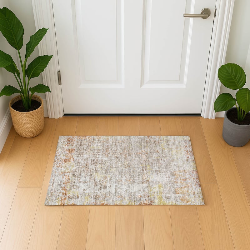 Premium Washable Super Soft Traditional Vintage Mayfield Rug - Brown - 1'8" x 2'6"