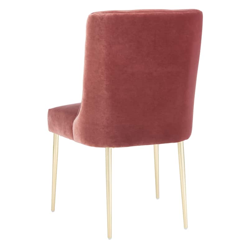 SAFAVIEH Couture Melonie Velvet Accent Chair - Mustard / Brass - 28"x23"x35.3" - 28" W x 23" D x 35" H - 28Wx23Dx35H