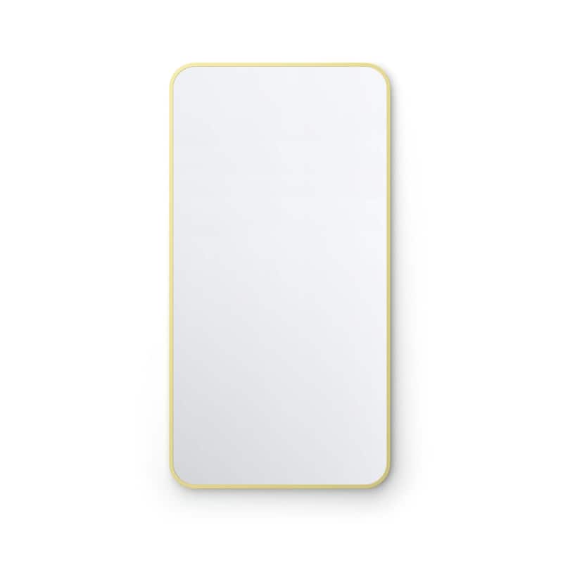 18 x 36 Inch Shatterproof Wall Mount Metal Frame Mirror - Brushed Gold