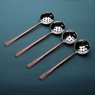INOX Ridge Olive Spoons 4 Pc. Set