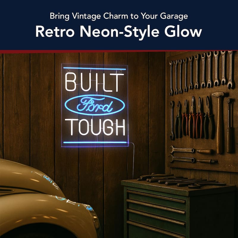 Licensed Ford Built Tough Acrylic LED Wall Decor Sign - 16" x 20" - 16" x 20"