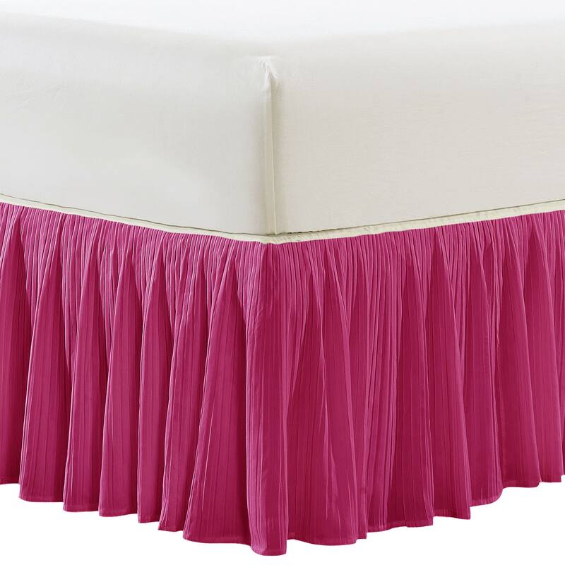 Serenta Pleated Bedskirt 18" Drop - 32 Color Options - Twin - carmin