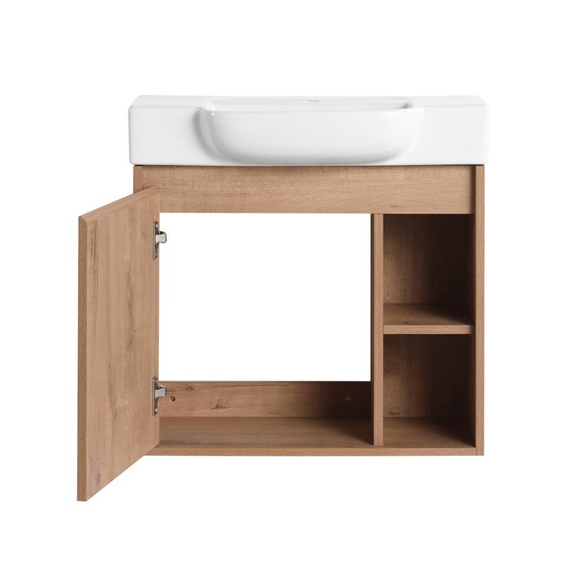 Bathroom Vanity With Sink In 24/28 Inch, Floating Bathroom Vanity With Soft Close Door