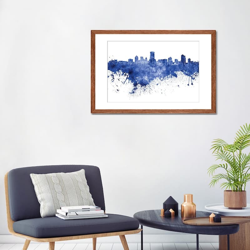 iCanvas "Milwaukee Skyline In Blue" by Paul Rommer