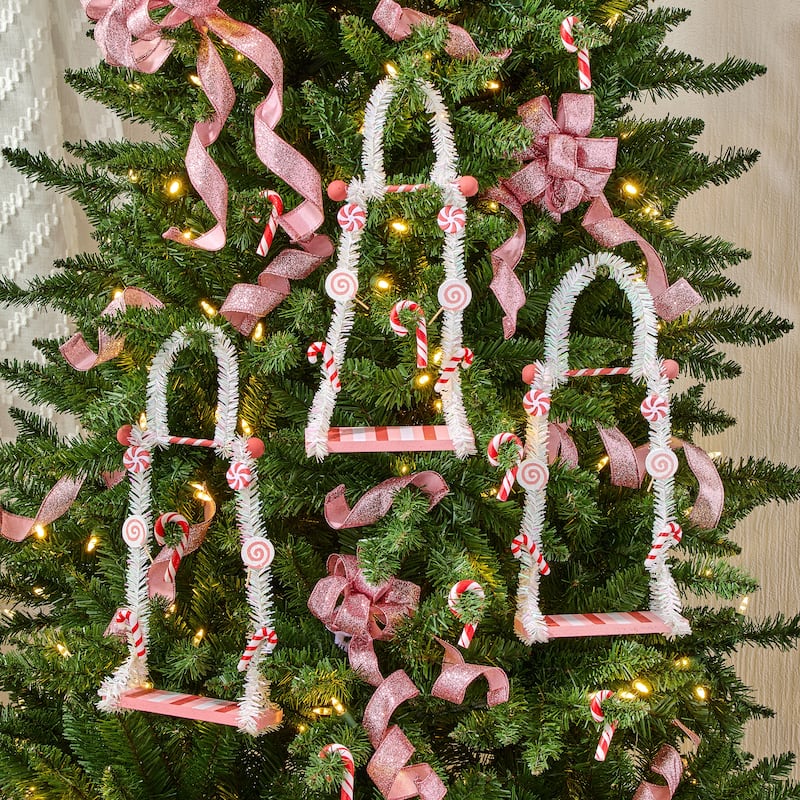 13" MDF Candy Swing Ornament Set of 3