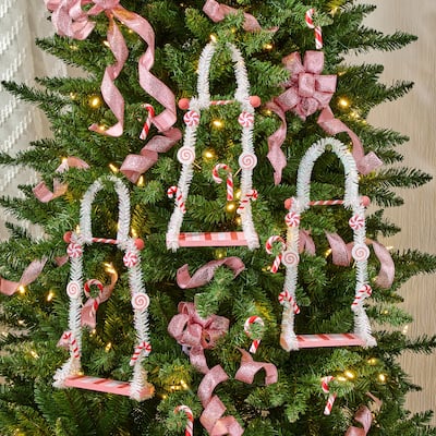 13" MDF Candy Swing Ornament Set of 3